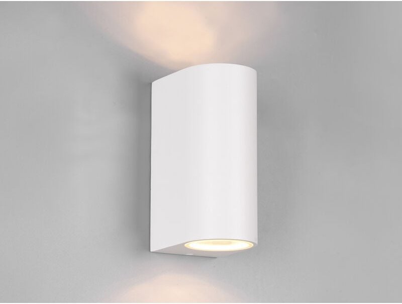 Runde Außenwandleuchte roya Up and Down Weiß, Höhe 15cm