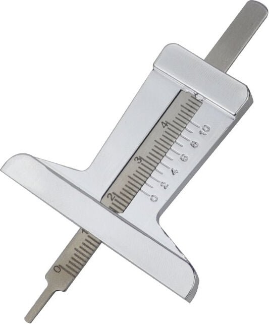 Reifentiefenmesser, Edelstahl-Reifentiefenmesser, Zubehör für Autoreifen-Vernier-Autoreparaturwerkzeuge (0-50 mm) - Lnty...