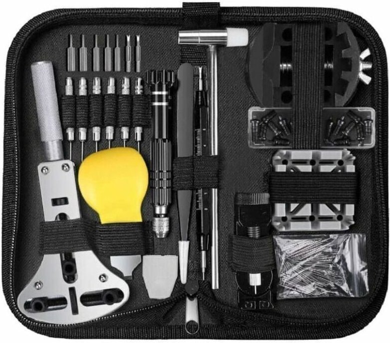 ZVD - 153 pièces Outil de montre professionnel Taille réglable Ouvre-boîtier Tournevis Bracelet Changement de batterie K...