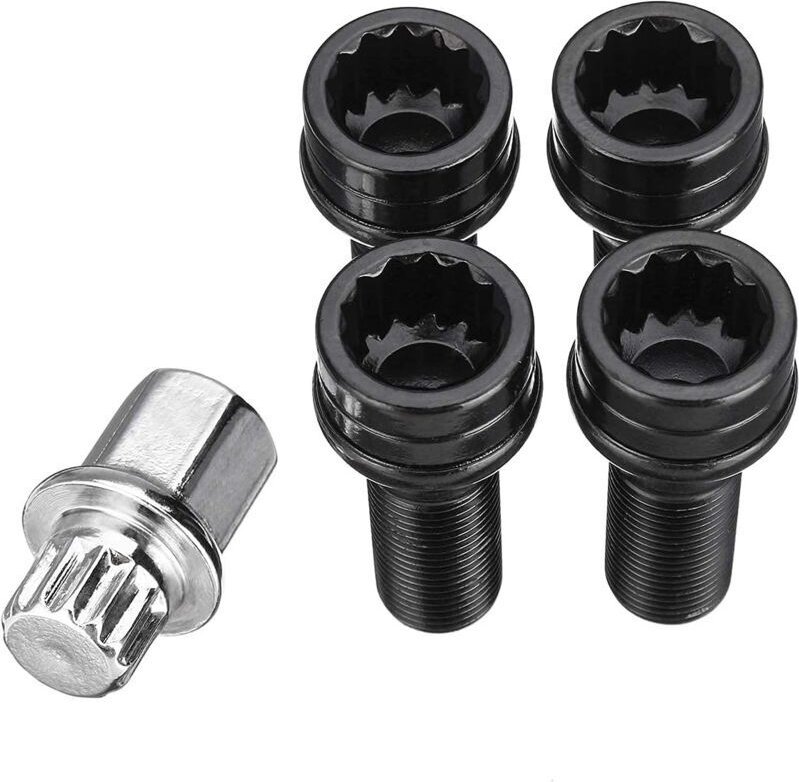 M14 x 1,25 Radsicherungsschrauben Mutter schwarz + Schlüssel kompatibel mit bmw Mini R54 R55 R56 R57 R58 R59 R60 F55 F56...