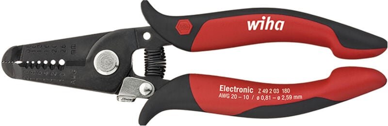 Wiha - Abisolierzange Electronic Abisolierstationen 0,8-2,6 mm² 165 mm, 6 1/2' (33471)