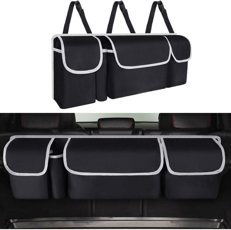 Thumbnail - Kofferraum-Organizer, wasserdicht, faltbar, mit 4 Taschen, Mehrzweck-Kofferraum-Organizer, Auto-Innenausstattung für SUV...