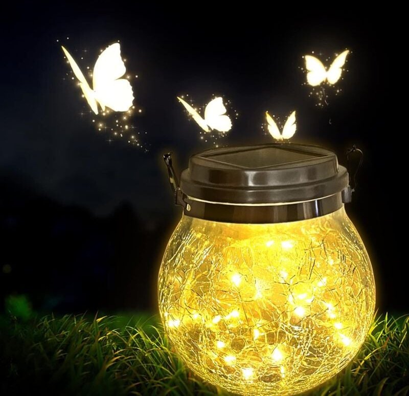 Solarlaterne für den Garten – wasserdichte Solarleuchte für den Außenbereich – 30 LEDs, dekorative Solarbeleuchtung für ...