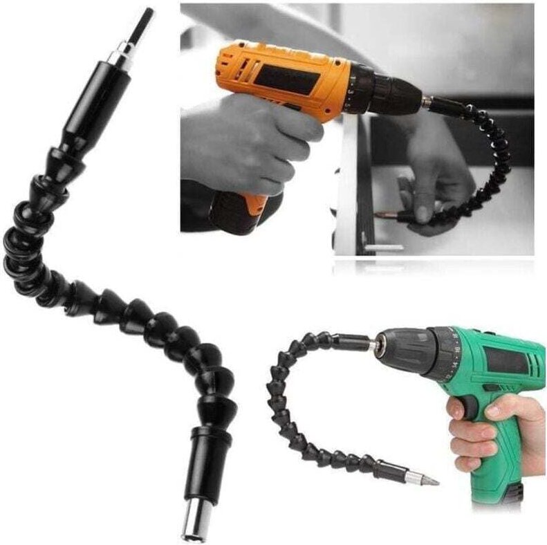 Aiperq - 1 Stück 295 mm flexible Verlängerungswelle für Bohrer, Elektroschrauber, Schwarz