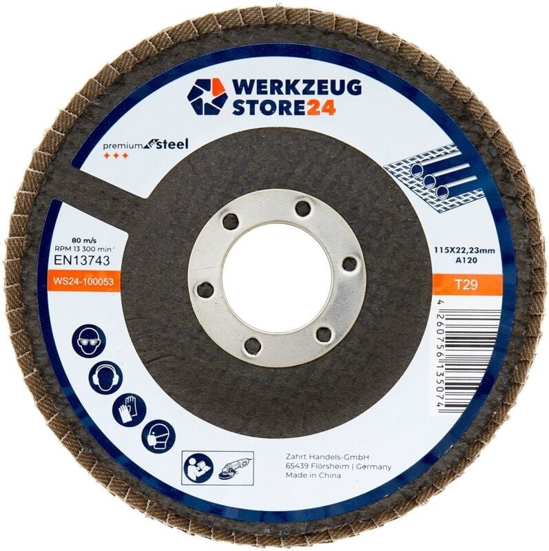 Ws24 - 10x Lamellenschleifscheibe 115 mm gewölbt Aluminiumoxid k 120 100053