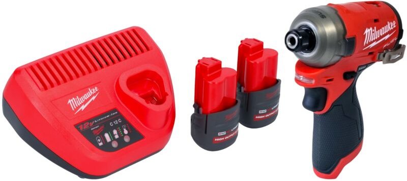 M12 FQID-252 Akku Schlagschrauber 12 v 50 Nm 1/4' Brushless + 2x Akku 2,5 Ah + Ladegerät - Milwaukee
