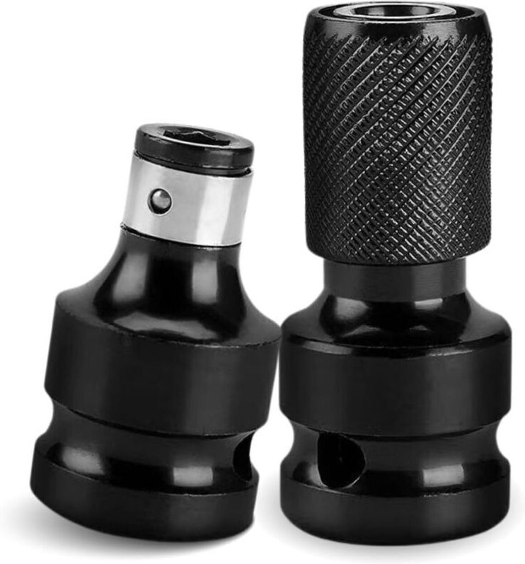 Set mit 2 Schlagschrauber-Adaptern, 1/2" auf 1/4" Vierkantantrieb, für Schlagschrauber, Schraubendreher, Bithalter