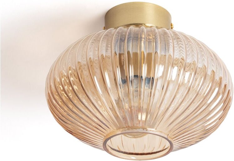 Basile Deckenleuchte aus Metall und Glas Bernstein