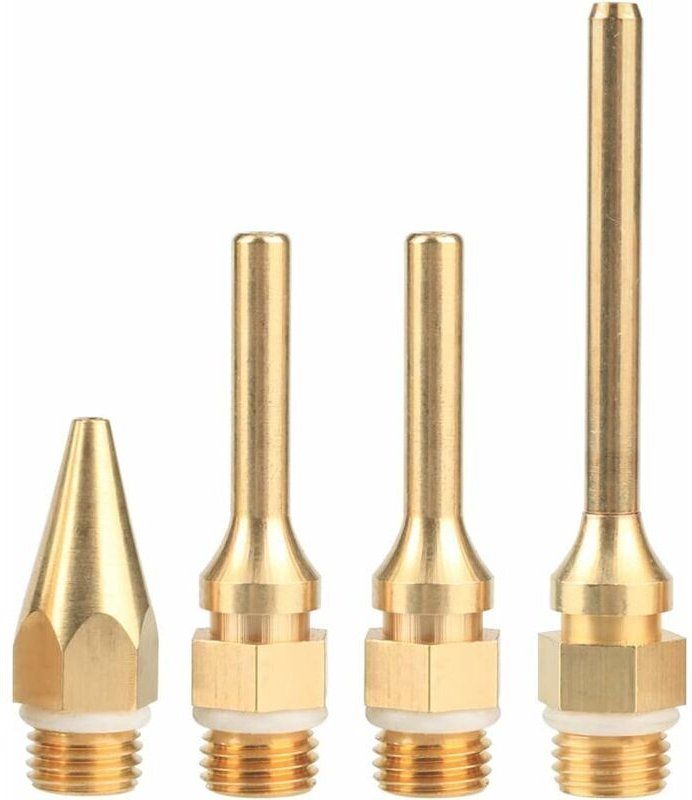 Kit de 4 Pièces Buse de Pistolet à Colle Chaude en Cuivre, Buses Interchangeables de Diamètre de Filetage 10,8mm Outil A...