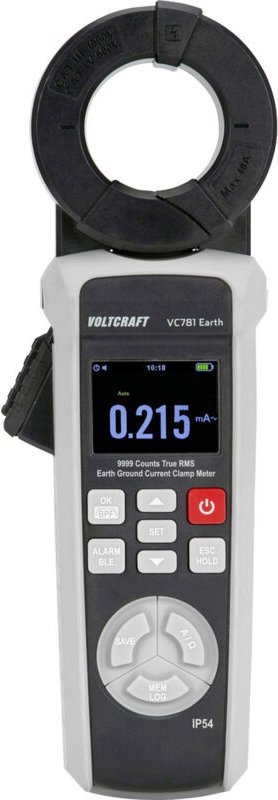 VOLTCRAFT VC781 Erdungsmesszange für Erdschleifen und Erdableitstrom Messung CAT III 1000 V, CAT IV