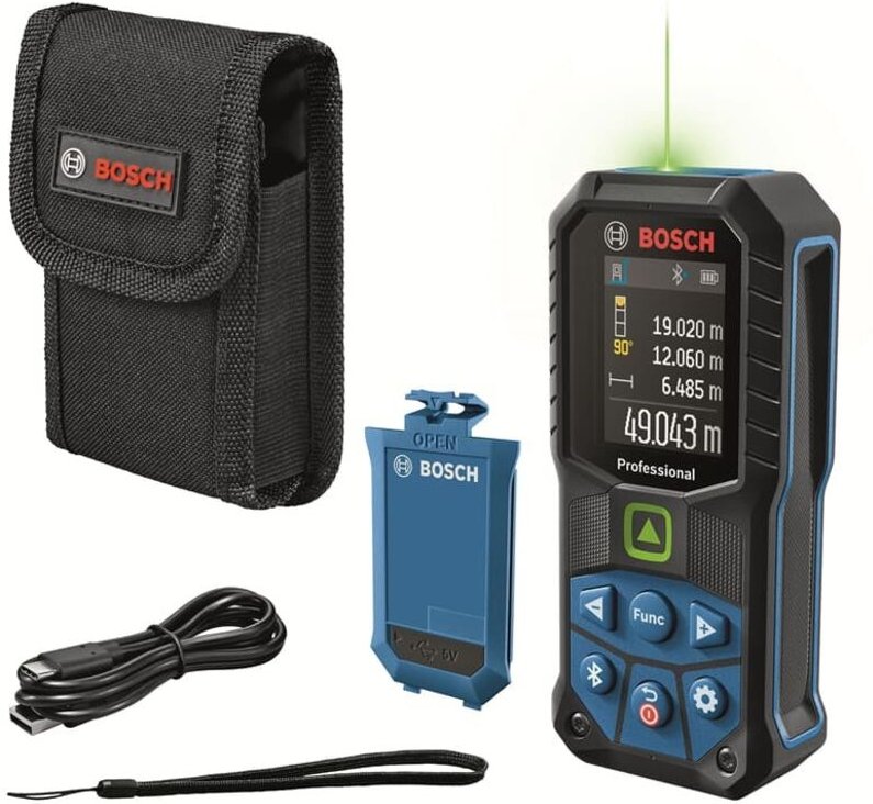 Bosch Laser-Entfernungsmesser glm 50-27 cg in Schutztasche inkl. Akku und usb