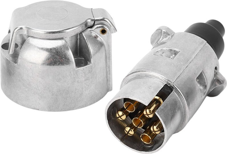 7-poliger Aluminium-Anhängerstecker, für Boote und Wohnmobile, 12 V, europäischer Standard, multifunktional, einfache In...