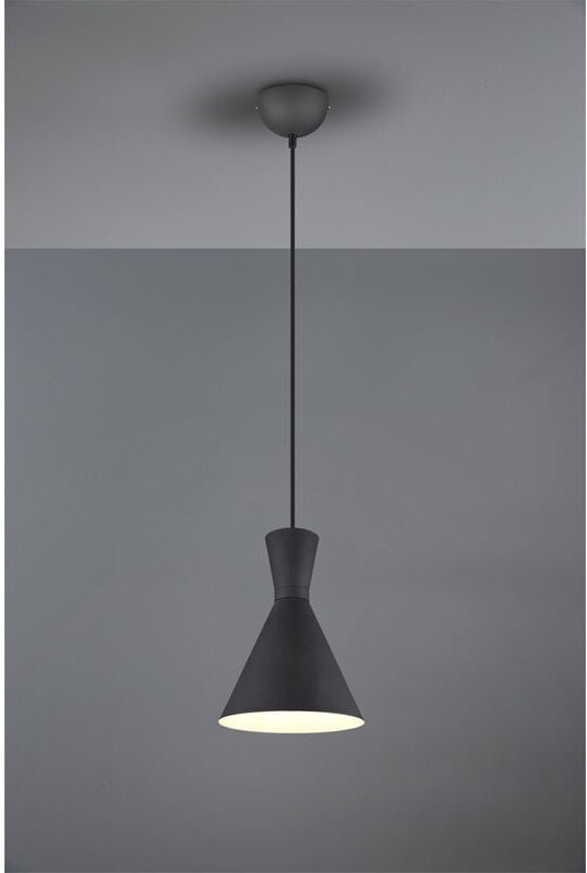 Led Pendelleuchte 1-flammig mit Metallschirm Schwarz, ø 20cm