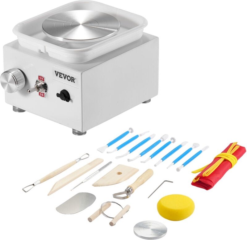 Mini-Töpferscheibe, 0–320 U/min, einstellbare Geschwindigkeit, abnehmbare Beckenformmaschine, 2,56 Zoll/3,94 Zoll, 2 Dre...