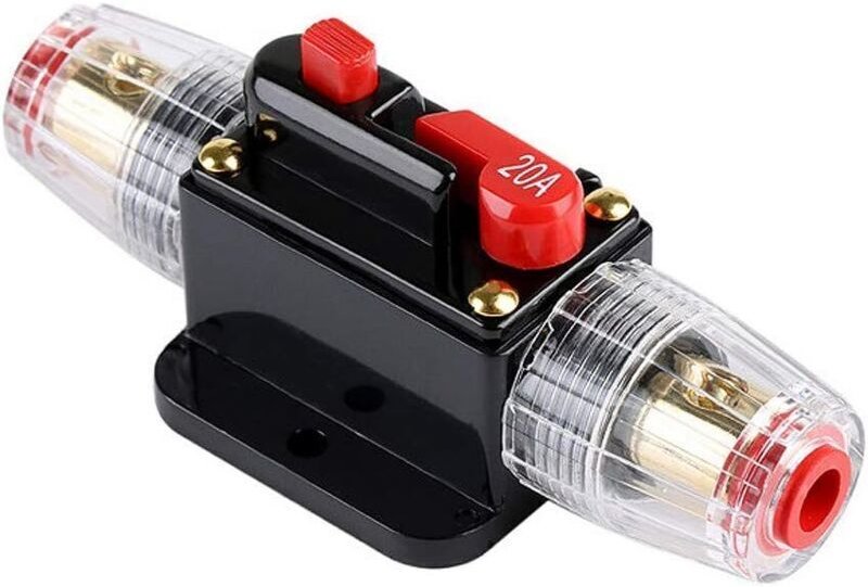 Wasserdichter 20-A-Kfz-Sicherungsautomat, 12–24 V DC Inline-Sicherungshalter, manueller Rückstellschalter, Kfz-Audio-Sic...