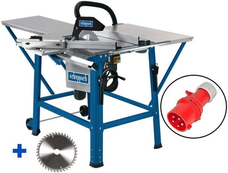 Scheppach - Tischkreissäge TS310 400V - 83mm Schnitthöhe Schiebeschlitten 2. Blatt + Verbreiterung