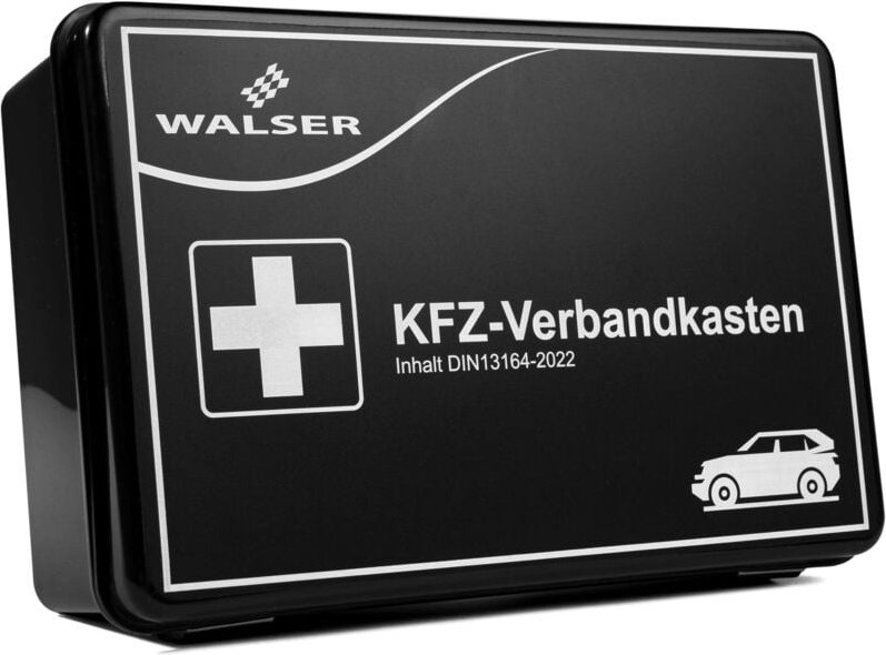 Kfz Verbandskasten schwarz nach din 13164:2022, Auto-Verbandskasten, Erste Hilfe Koffer schwarz