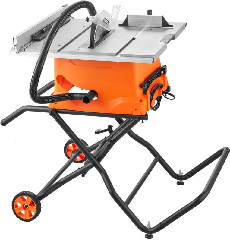 Mophorn - Tischkreissäge mit Ständer, 10 Zoll, 8 Ampere, 25 Zoll maximale Schnittkapazität, 4800 U/min Schnittgeschwindi...