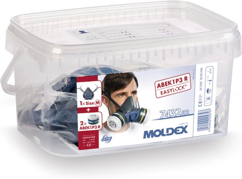 FP - Moldex Atemschutzbox A1B1E1K1 P3 r Größe m, Serie 7000, organische Gase, anorganische Gase, Saure Gase, Ammoniak un...