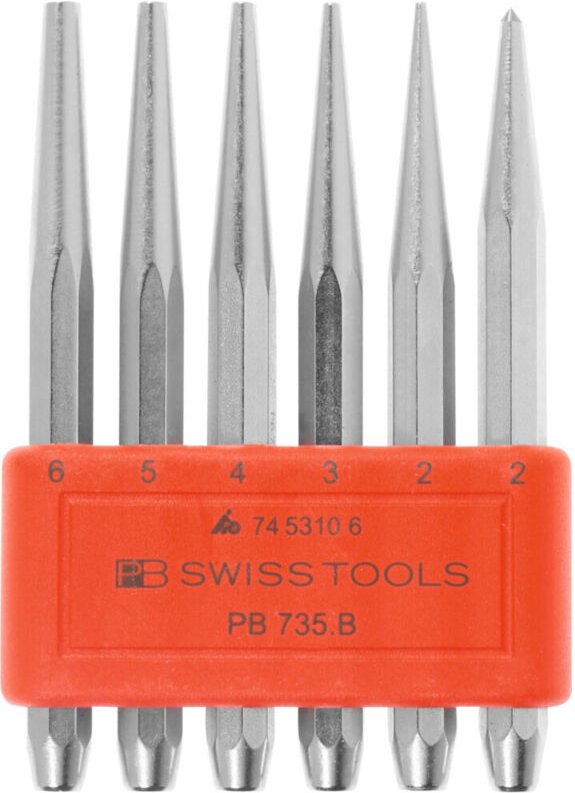Pb Swiss Tools - Durchschläger-Satz, Sonderqualität, im Kunststoffhalter, 6-teilig