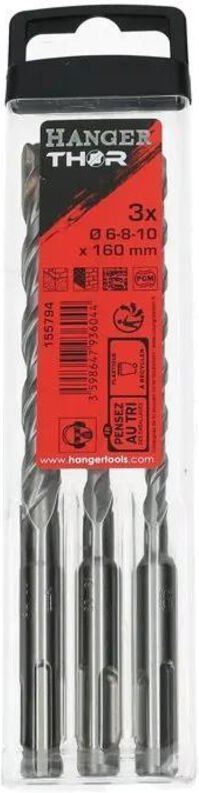 Hänger THOR SDS Plus Betonbohrer 6, 8 und 10 mm