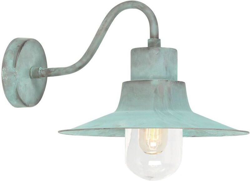 Sheldon - 1 Licht Outdoor Fisherman Dome Wandleuchte Verdigris IP44, E27 - Elstead