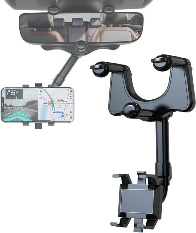 Handyhalterung Auto Rückspiegel Universal Handyhalterung Auto Spiegel 360 Grad Drehbarer und Einziehbarer für Alle Mobil...