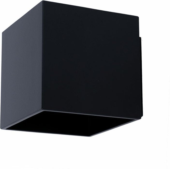 Wandleuchte Innen Treppenhaus Lampe Wandlampe Flur, Up and Down Lichteffekt, Würfel Design, Aluminium Schwarz, 1x G9, l ...