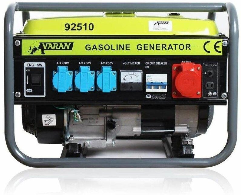 Varan Motors - 92510 Benzin Stromerzeuger 2,3 kVA 1x 400V 3x 230V 1x 12VDC Elektrischer Generator