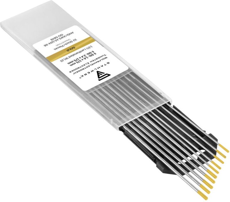 Stahlwerk - Wolframelektroden/Schweißelektroden WL15 gold 5 x 1,6 mm + 5 x 2,4 mm