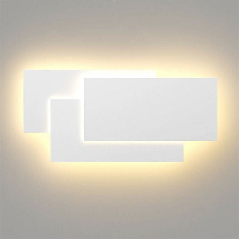 Weiß Wandlampe led, 24W Moderne IP44 Wandleuchte Innen Für Schlafzimmer Wohnzimmer Warmweiß 1PCS
