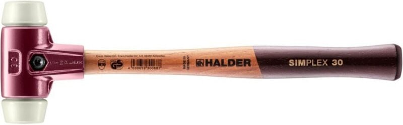 Erwin Halder Kg - SIMPLEX-Schonhammer, Nylon mit Tempergussgehäuse und hochwertigem Holzstiel D=30 mm 3008.030