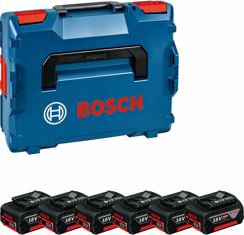 Bosch Professional - Bosch Akku Multiset 6x gba Akkupack 18V 4,0Ah ohne Lader in l-boxx 136