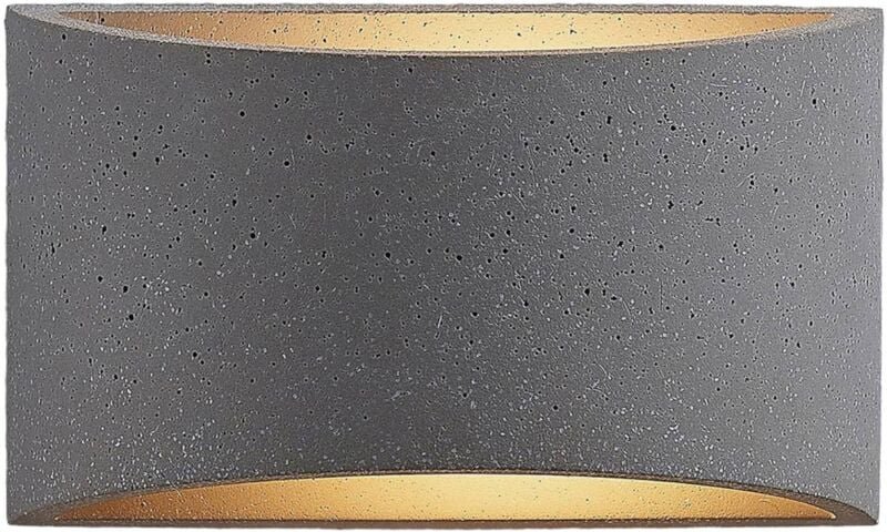 Edvin Wandleuchte aus Beton, halbrund - grau - Lindby