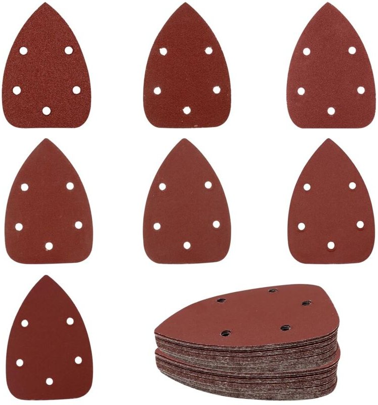 70 Stück Dreieckiges Schleifpapier, 5 Löcher Schleifdreiecke, Schleifpapier für Schleifmaschine mit Körnung 40/60/80/120...