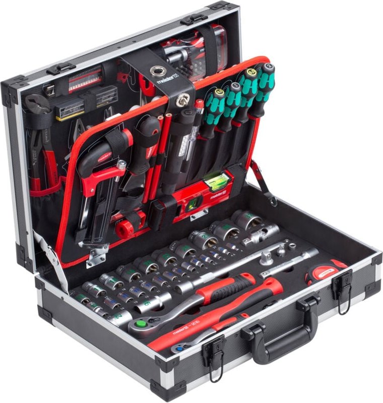 Werkzeugkoffer 131-teilig - Mit Qualitätswerkzeug von Knipex & Wera - Stabiler Alu-Koffer / Profi Werkzeugkoffer befüllt...