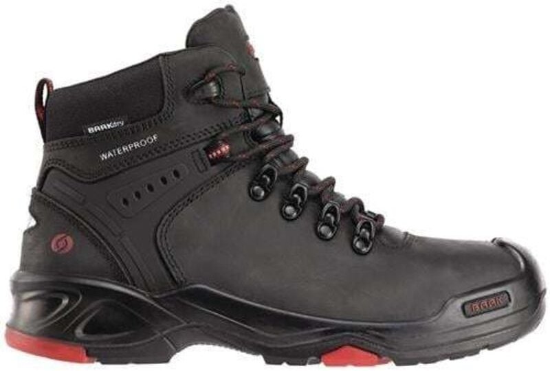 Baak - Sicherheitsstiefel Bailey Gr.46 schwarz/rot Leder S3 src hro wr EN20345