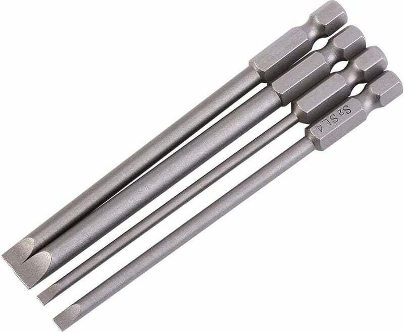 SNQ - Stücke S2 Legierung Stahl Magnetische Flachkopf Schraubendreher Bit 1/4 '100mm