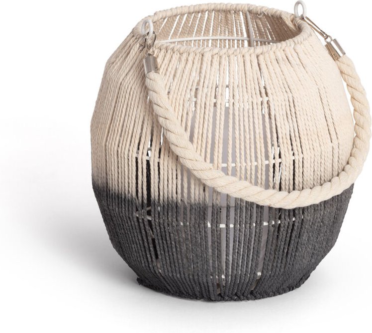 Efectoled - LED-Tischlampe Tragbar Aussen Naturseil Mero Gebrochenes Weiß