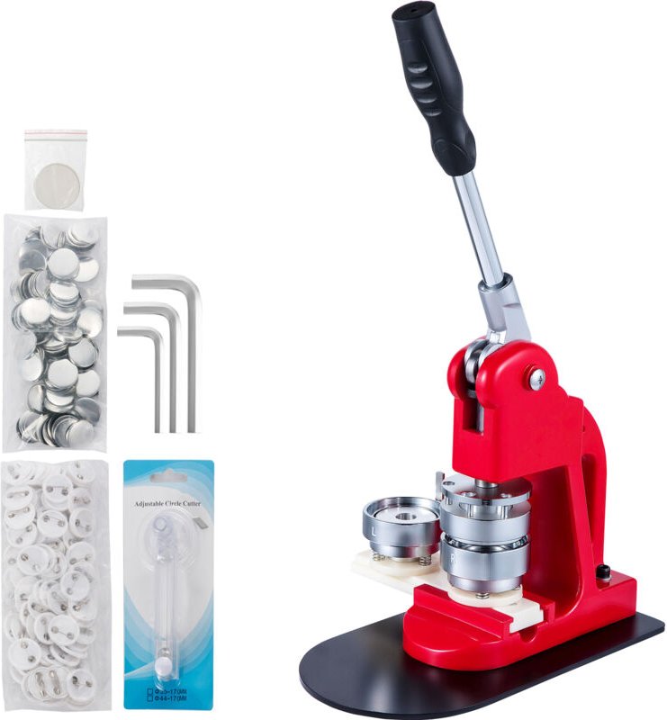 VEVOR Badge Press Machine 44 mm, Button Maker 1000 Stücke, Badge Maker mit Grundgröße von 16 x 29 cm, Punch Press Machin...