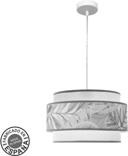 Fabrilamp - abrila akunadecor Camerun Pendelleuchte De 1 Leuchte mit grauem Doppelschirm