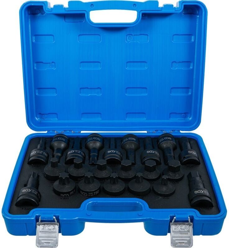 BGS 6185 Kraft-Bit-Einsatz-Satz, Antrieb Innenvier kant 20 mm (3/4"), Innensechskant, T-Profil (für T