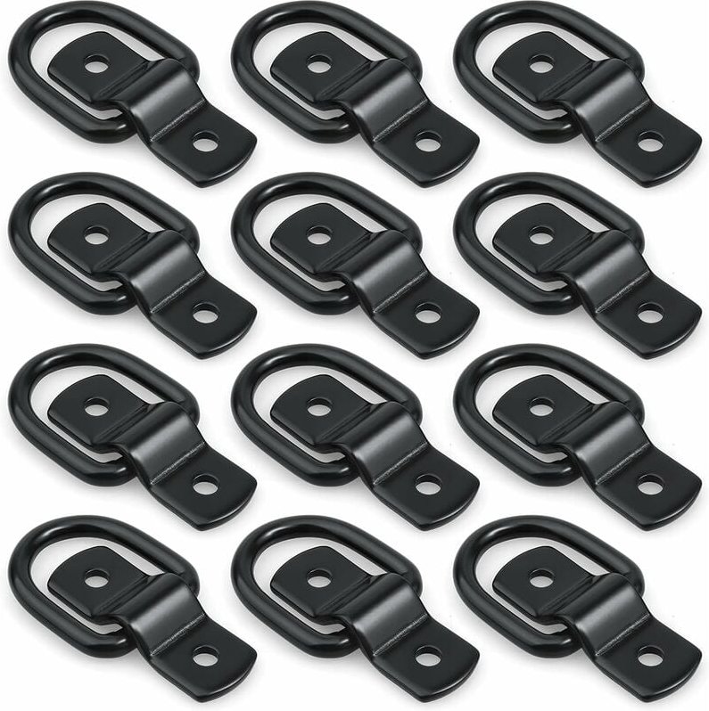 Thumbnail - 12er-Pack D-Ring-Zurrgurte, 1/4-Zoll-D-Ringe, Anker-Zurrring für Ladungen auf Anhängern, LKWs, Wohnmobilen, Wohnmobilen,...