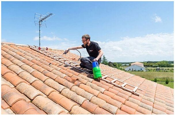 Dachleiter-Set aus Holz - Länge 2.00m - mit Haken - 1216-001-CR