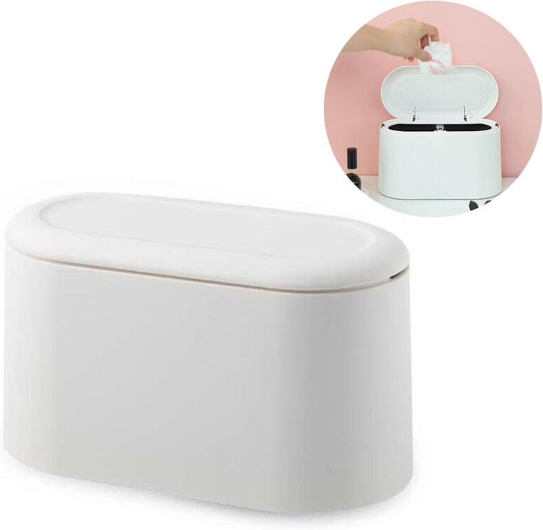Tischabfalleimer mit Deckel, Mini-Tischabfalleimer, Kosmetikeimer für Küche, Bad, Büro, Toilette, Autobett, geruchsdicht...