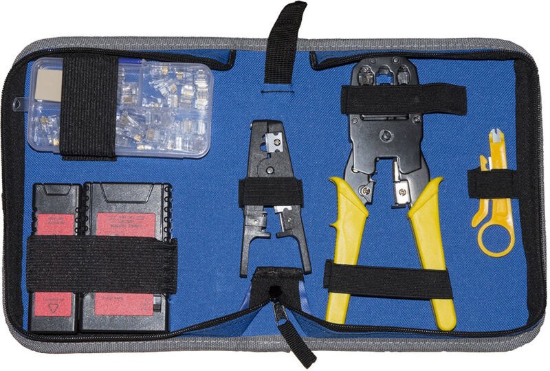 Link Accessori LKMS09 Netzwerkkabel-Tester Verdrilltes Doppelkabelprüfgerät Schwarz, Blau, Rot, Gelb