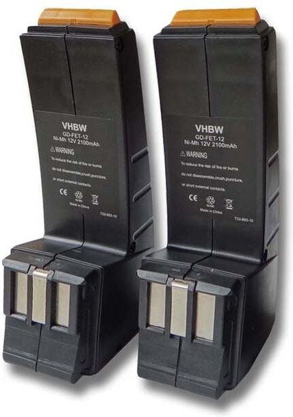 2x Akku kompatibel mit Festo / Festool CCD12, C12GG, C12DUO, C12CE-NC-C45-Plus, CCD12ES Elektrowerkzeug (2100 mAh, NiMH,...