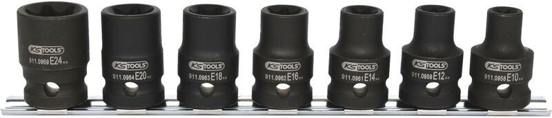 1/2" Torx-E-Kraft-Stecknuss-Satz, 7-tlg, E10-E24