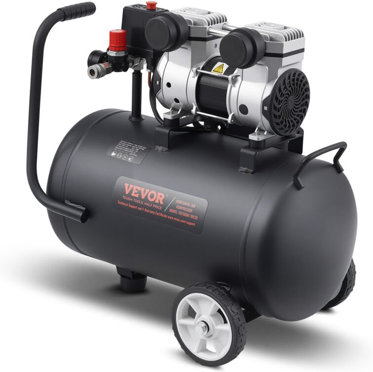 Luftkompressor,8-Gallonen-Stahltank,1 PS,2,2 cfm bei 90 PSI,ölfreier Luftkompressor & max. 120 psi Druck,80 dB ultraleis...