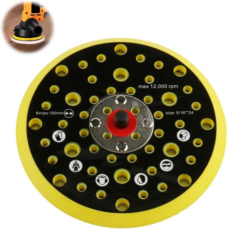 Schleifteller mit 52 Löchern, 150 mm Schleifteller, Schleifscheibe für Mirka CEROS DEROS mit 5/16-Zoll-Gewinde, 150 mm 5...